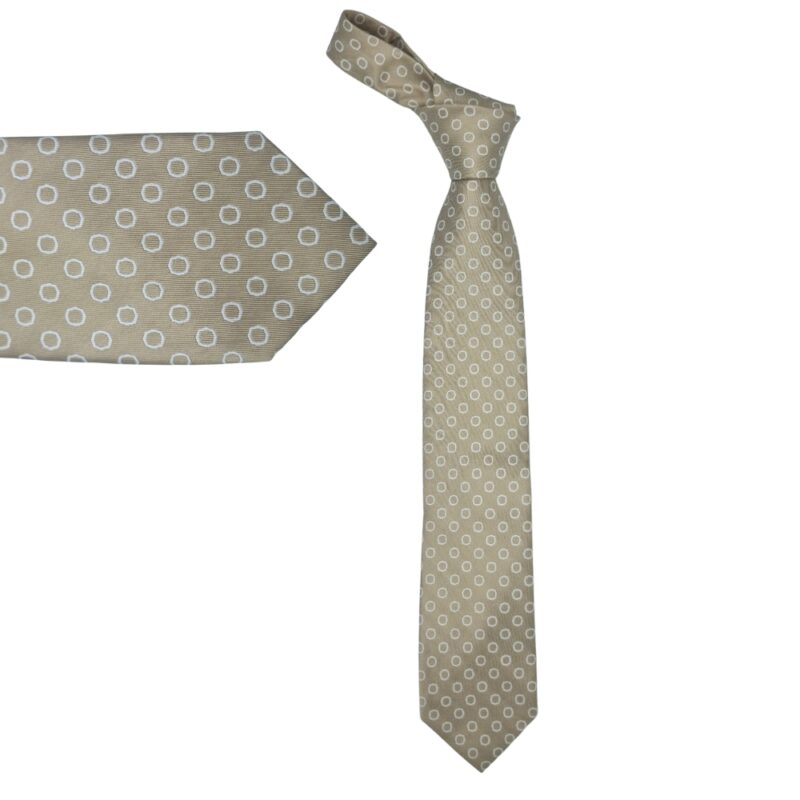 Gravata creme claro Paul Fredrick com nó ajustado e caimento social clássico