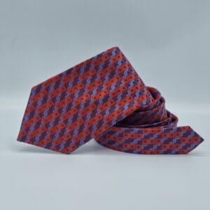 Detalhe do tecido da gravata vermelha em seda J.S. Blank Collection