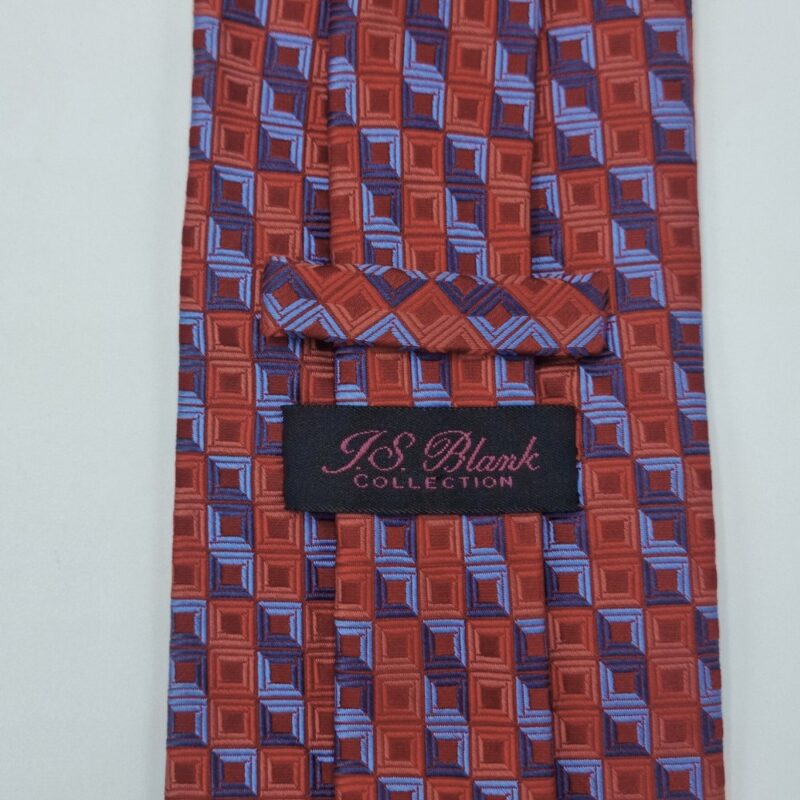 Verso da gravata vermelha em seda com etiqueta original J.S. Blank Collection