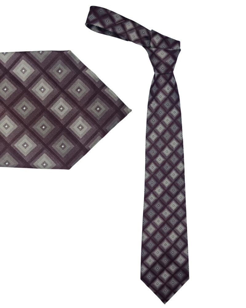 Gravata vinho escuro em seda 100 por cento da marca John Ashford