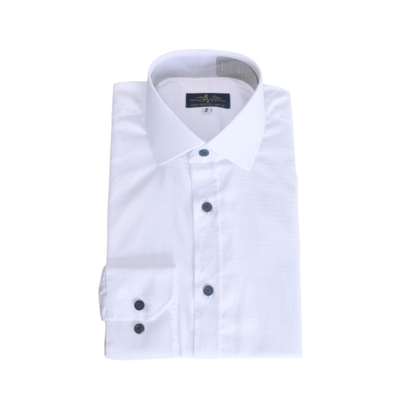 Camisa Italiana Branca Xadrez Quadriculado