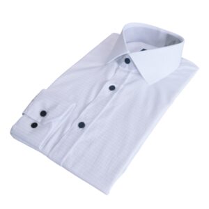 Camisa Italiana Branca Xadrez Quadriculado