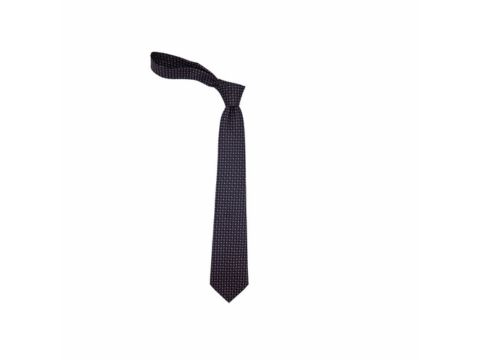 Gravata preta com microestampa discreta, perfeita para presentear em ações corporativas sofisticadas.