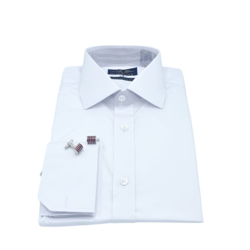 Camisa Fio Egípcio Branca Lisa Italiana Algodão e Elastano