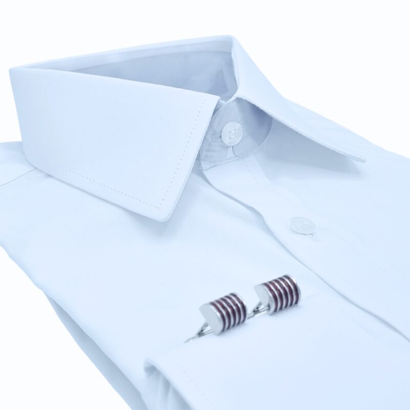 Camisa Branca Lisa Egípcio Francesa Algodão e Elastano