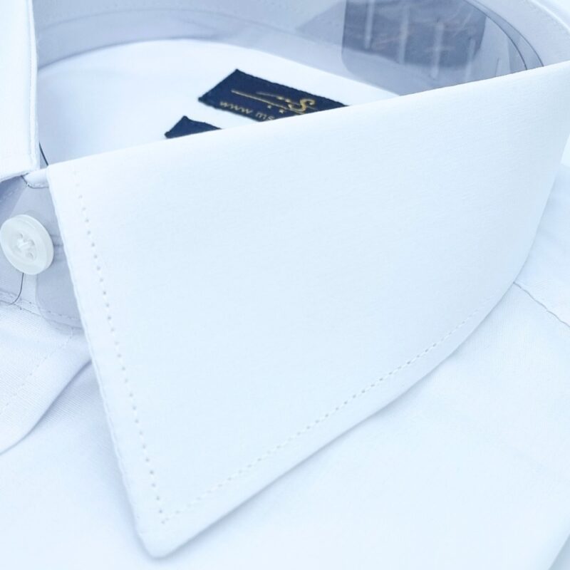 Camisa Branca Lisa Egípcio Francesa Algodão e Elastano