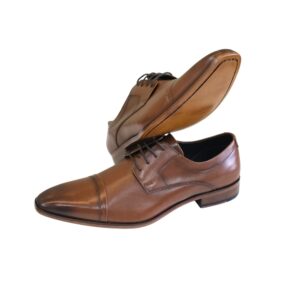 Sapato Social Ms Stilos Marrom Caramelo Derby Sola Couro