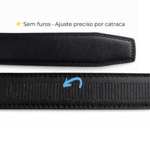 Cinto Social Masculino Automático com Fivela Texturizada Elegância Moderna