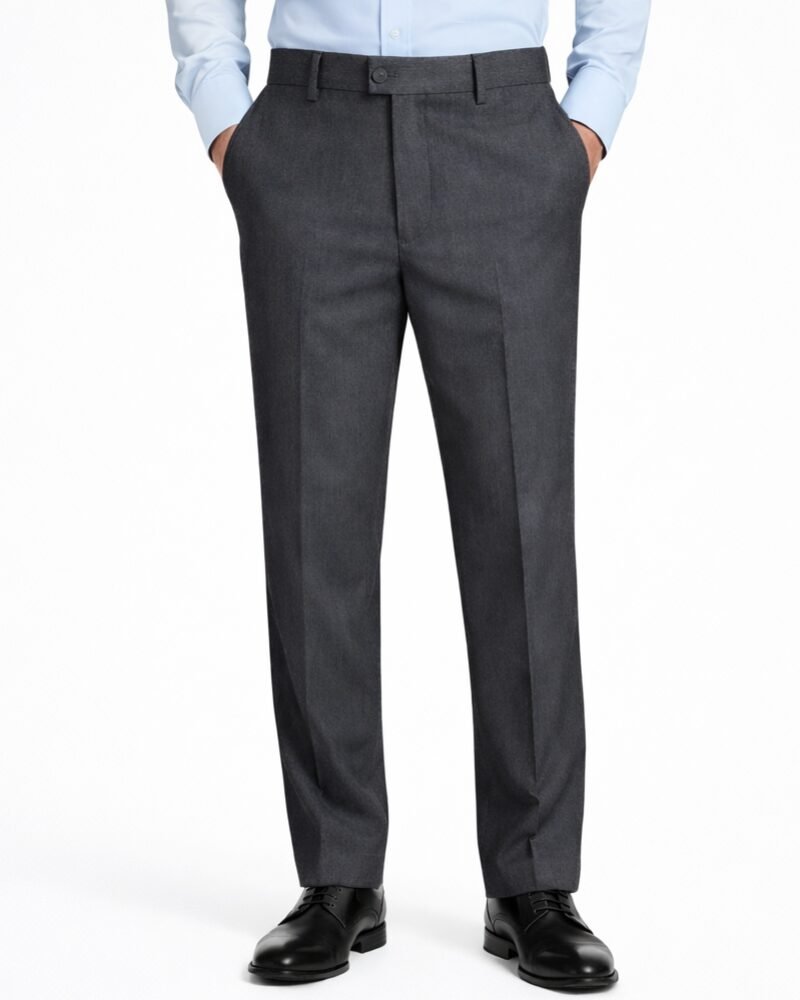 Calça Alfaiataria Super Viscose Cinza Chumbo Elegância Executiva Premium