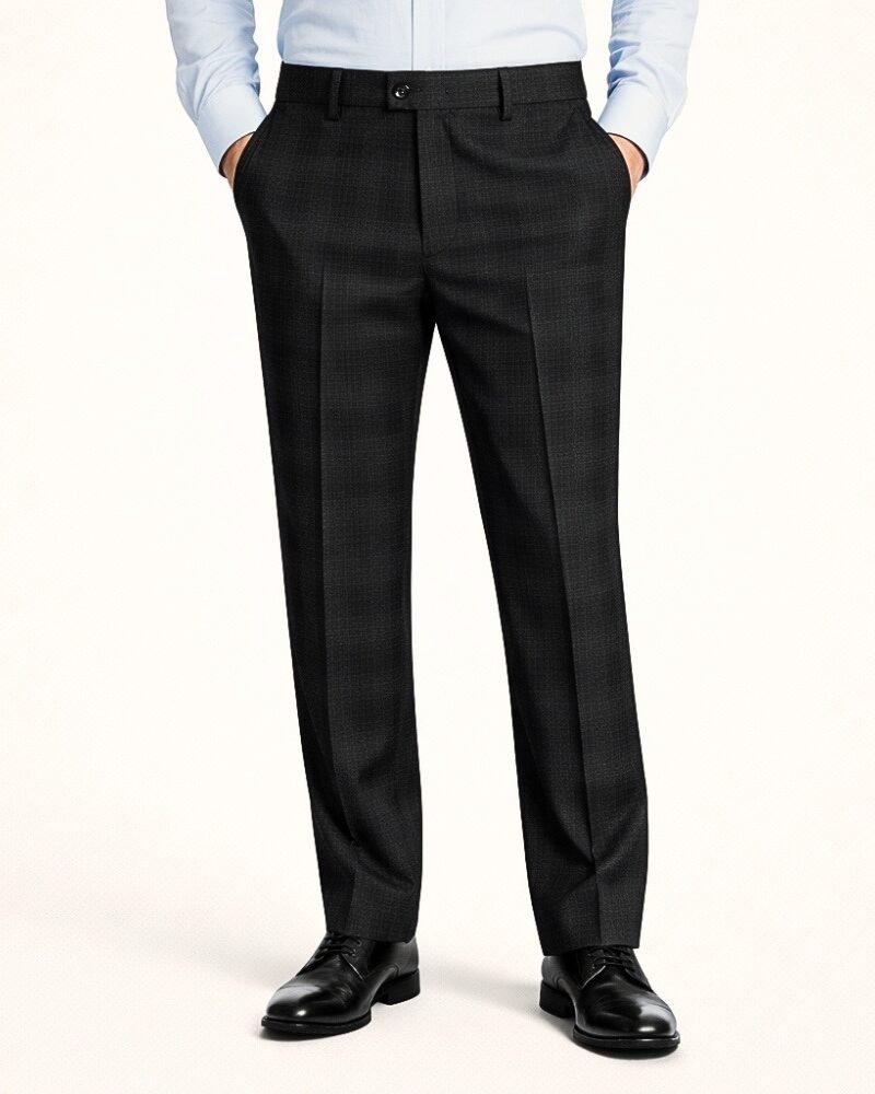 Calça Alfaiataria Gales Super Viscose Premium 30% Preto Executivo de Alto Padrão