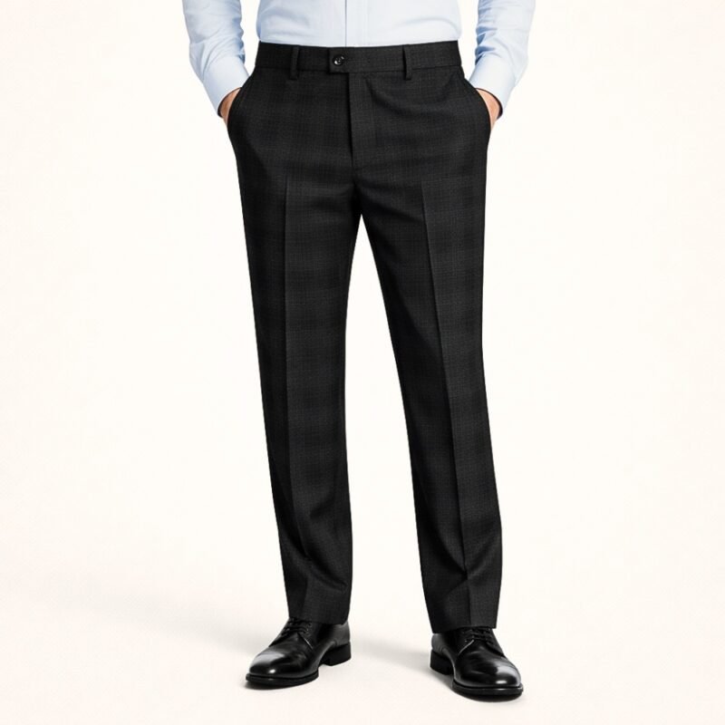 Calça Alfaiataria Gales Super Viscose Premium 30% Preto Executivo de Alto Padrão