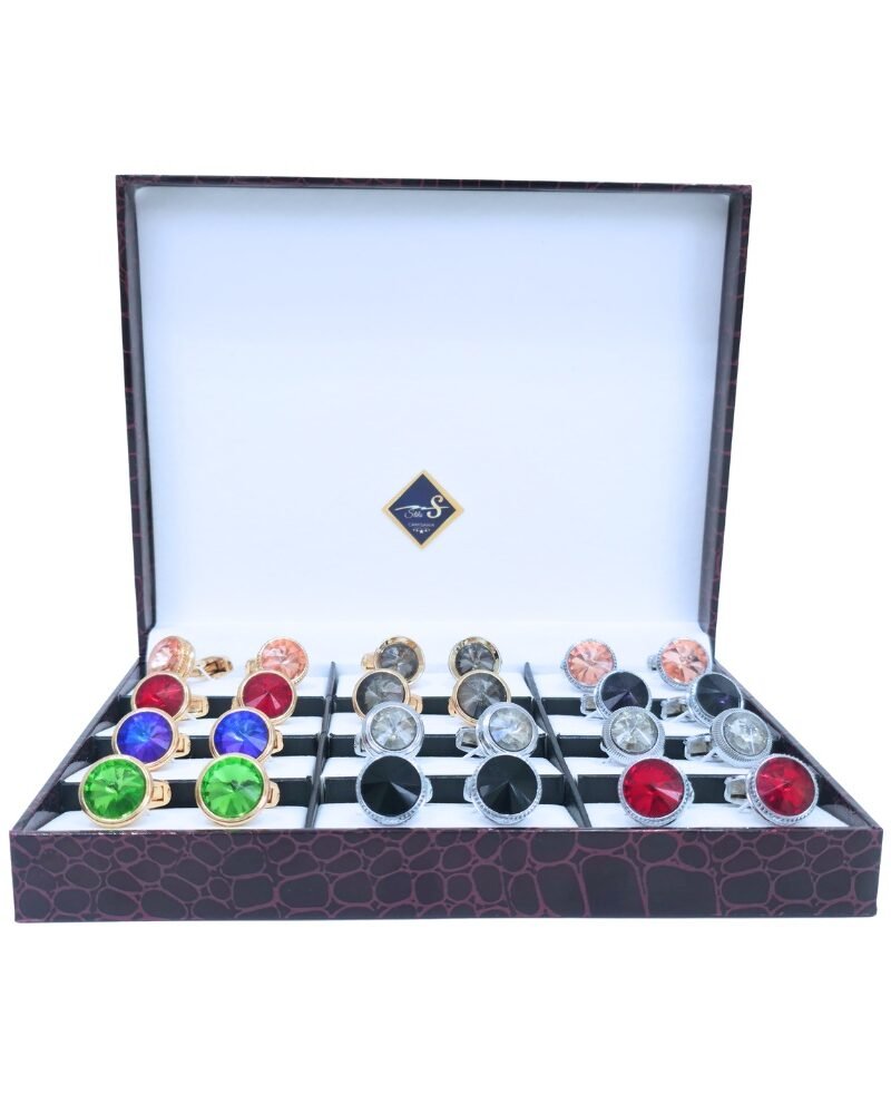 Estojo Premium para Abotoaduras – Coleção Executive com 12 Pares Economiza 679- E leva o Estojo