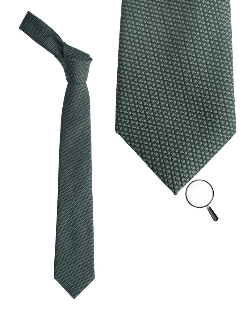 Gravata Haggar Verde Oliva Texturizada Estrutura Robusta, Entretela Premium e Nó Volumoso de Autoridade 8,cm x 1,46 Cm Tradicional