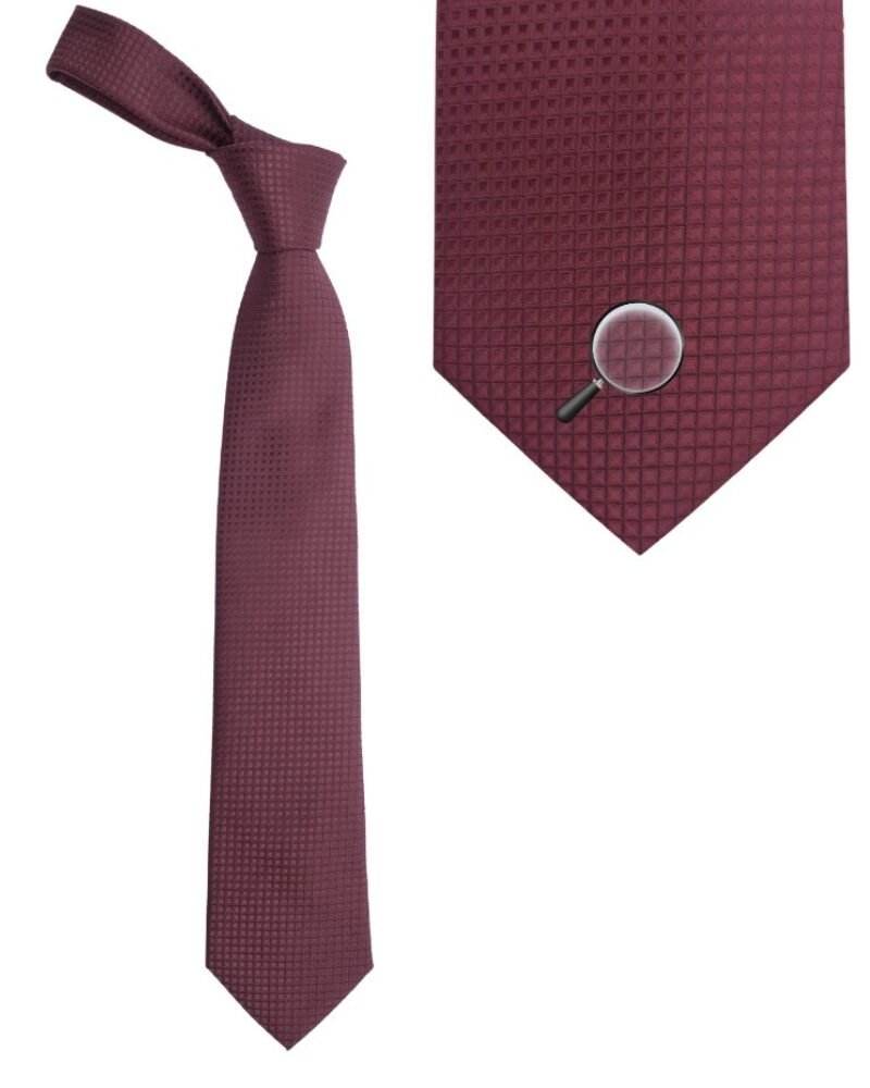 Gravata Karl Lagerfeld Paris Bordô Texturizada com Nó Elegante e Encorpado - 8,cm x 1,48 Cm Tradicional