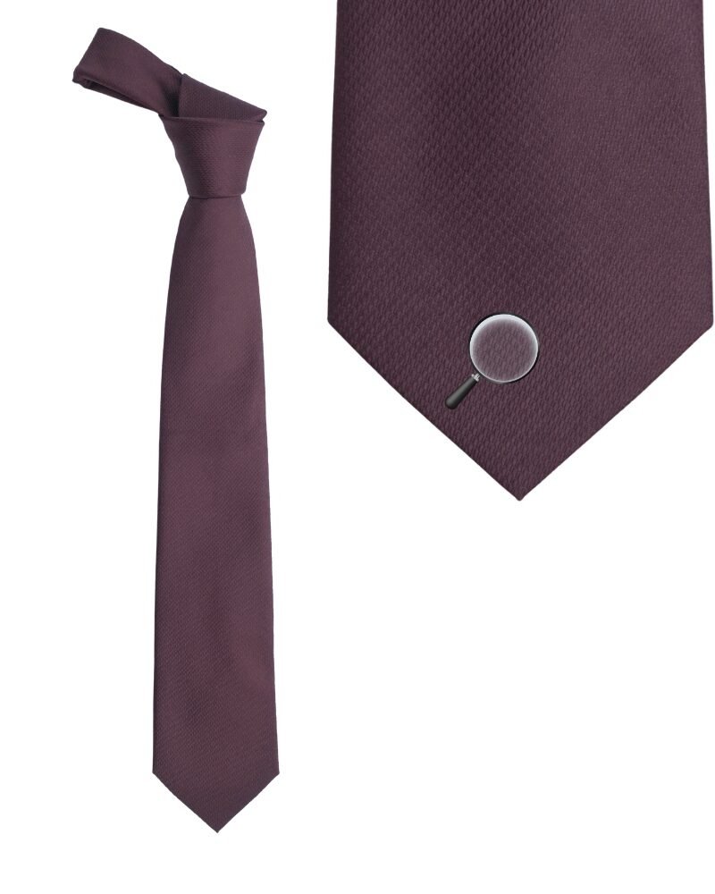 Gravata Tommy Hilfiger Bordô Terroso estampa lisa Elegante de Alta Presença - 8,cm x 1,47 Cm Tradicional