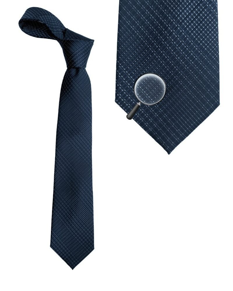 Gravata Perry Ellis Portfolio Azul Marinho Texturizada- 8,cm x 1,45 Cm Tradicional