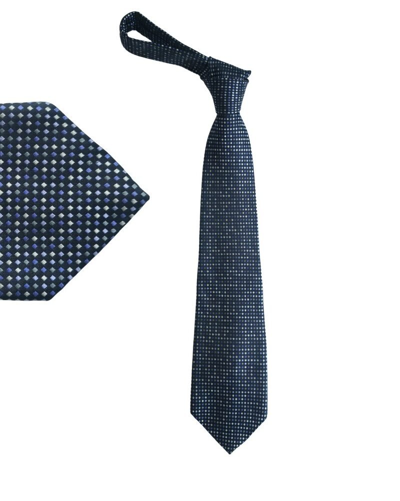 Gravata Geoffrey Beene 100% Seda Preta com Azul – Toque Leve Macio e Sofisticado - 9,5 cm/ 1,62 cm Tradicional Larga