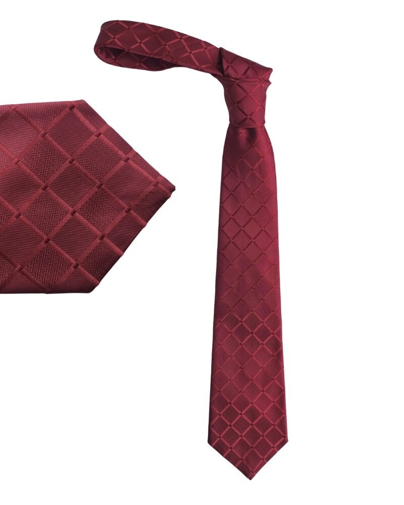 Gravata Geotae Zerun 100% Seda Vermelho Terracota – Elegância Texturizada e Sofisticação Moderna- 9 cm/ 1,47 cm Tradicional Larga