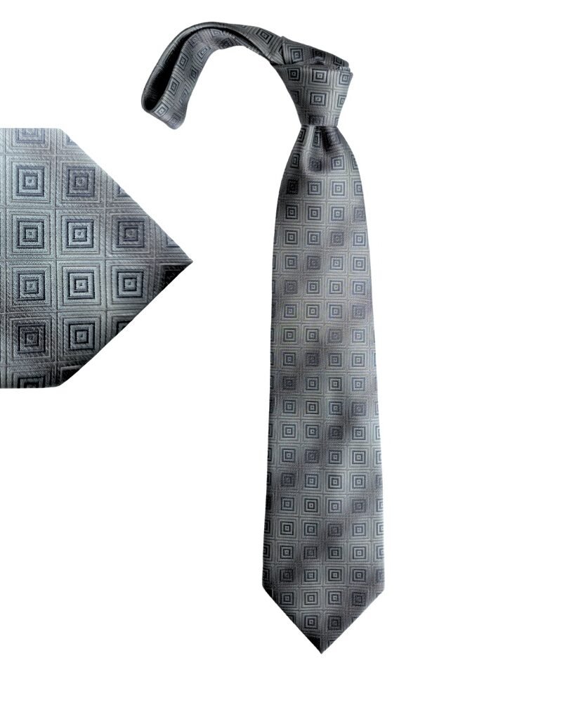 Gravata Joseph & Feiss International Prata 100% Seda Tradicional com Nó Robusto- 9,5 cm/ 1,50 cm Tradicional Larga