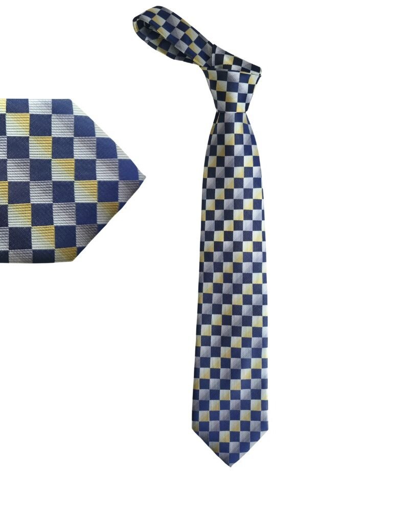 Gravata Alexander Julian Colours Azul Marinho Quadriculada Encorpada Tradicional- 9 cm/ 1,50 cm Tradicional Larga