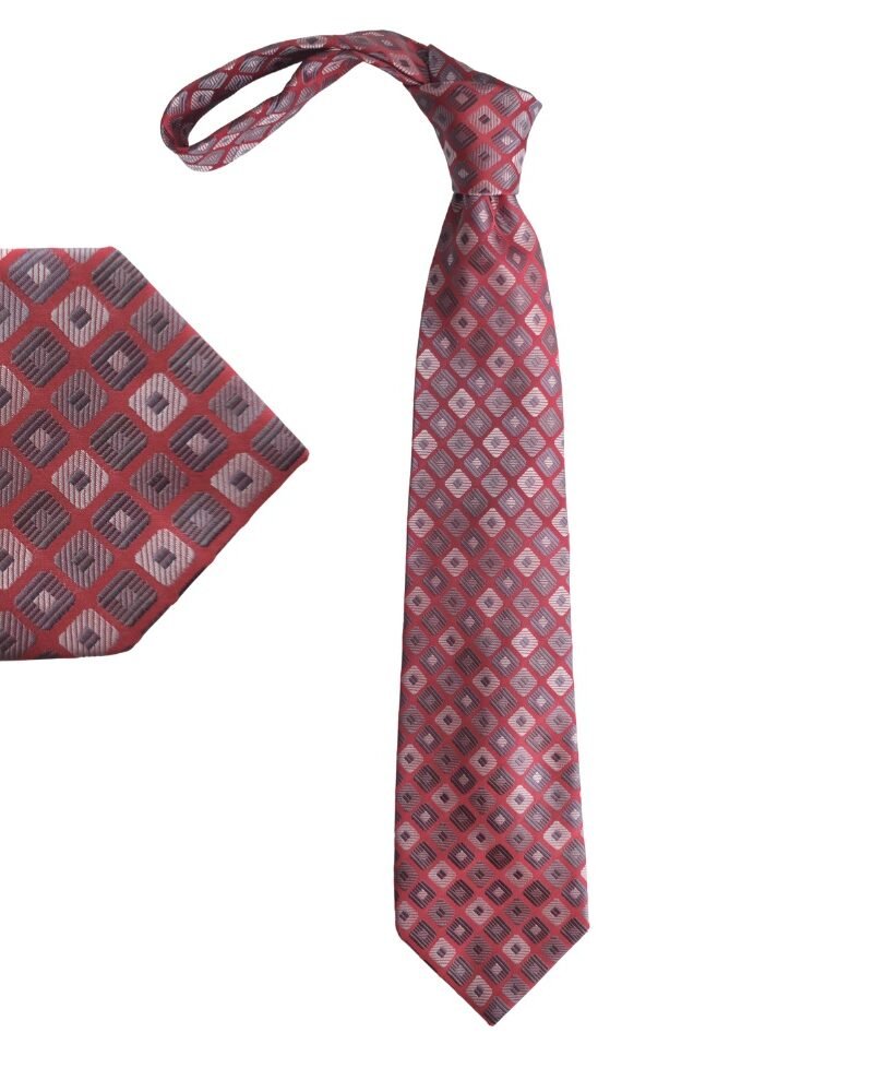 Gravata Visconti Vermelha Estruturada em Microfibra – Larga Encorpada e de Nó Robusto- 10 cm/ 1,56 cm Tradicional Larga