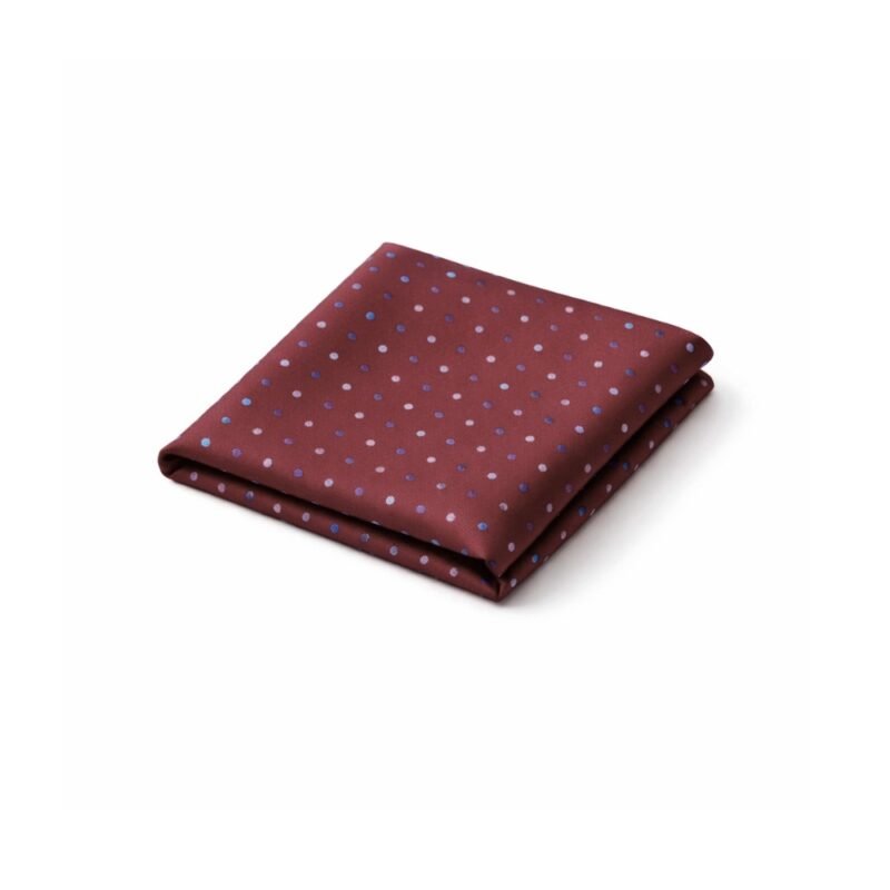 Lenço de Bolso Vinho Poá Bicolor Elegância Clássica Ms Stilos