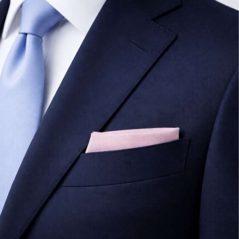 Lenço de Bolso Rosa Bebê Liso Elegância Minimalista e Refinada Ms Stilos