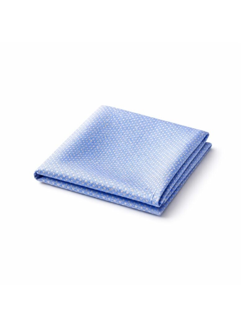 Lenço de Bolso Azul Claro com Microtextura Sofisticação Suave Ms Stilos