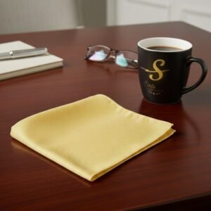 Lenço de Bolso Amarelo Claro Texturizado Elegância Moderna e Sofisticada Ms Stilos