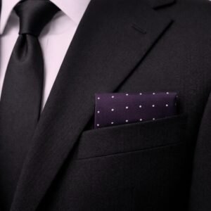 Lenço de Bolso Roxo com Poá Branco Elegância Clássica e Refinada Ms Stilos