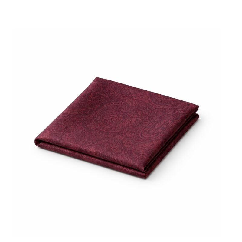 Lenço de Bolso Bordô Paisley Texturizado Elegância Nobre Ms Stilos