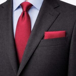 Lenço de Bolso Vermelho Clássico Acetinado Sofisticação Pura Ms Stilos