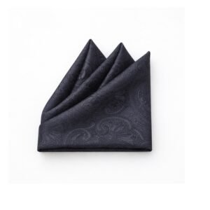 Lenço de Bolso Grafite com Padrão Paisley Elegância Sofisticada e Presença Discreta para Paletó Masculino