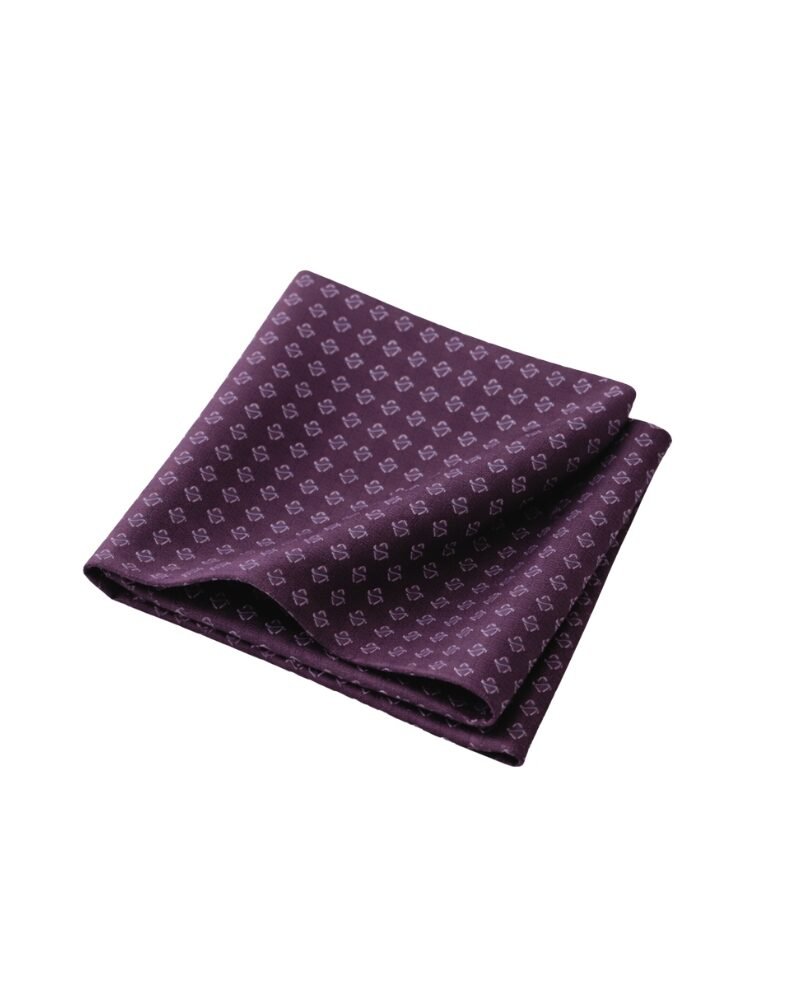 Lenço de Bolso Bordô com Microestampa Geométrica Sofisticação Discreta Ms Stilos