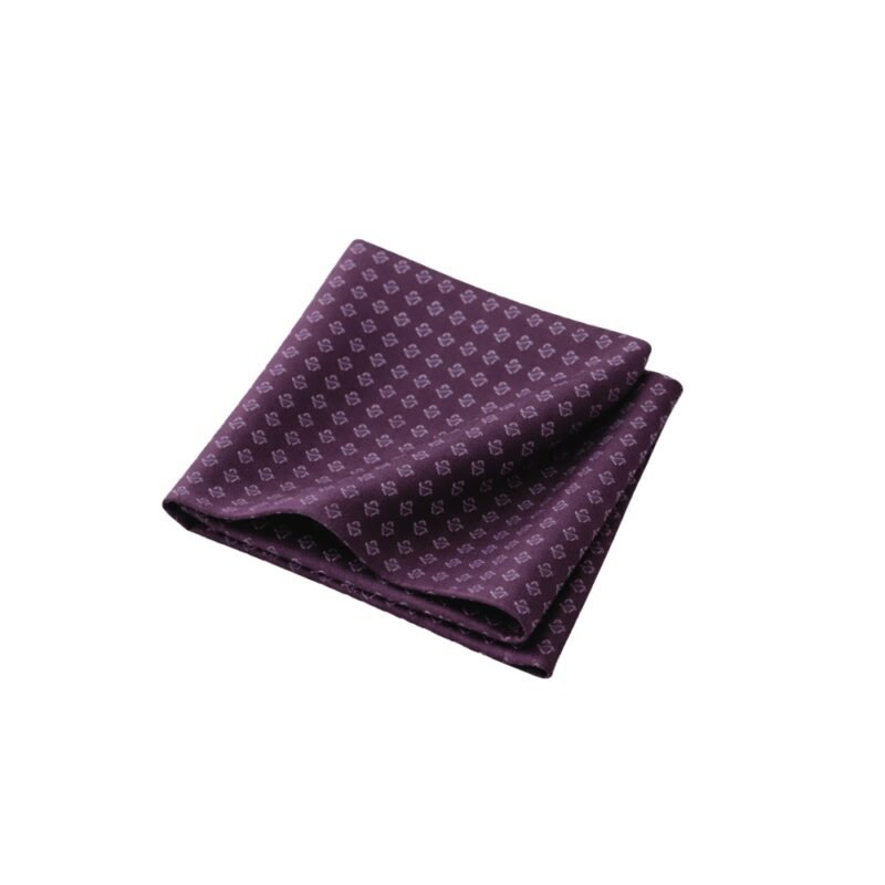 Lenço de Bolso Bordô com Microestampa Geométrica Sofisticação Discreta Ms Stilos