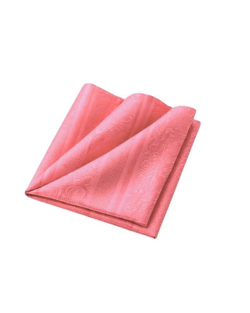 Lenço de Bolso Cor Salmão Paisley Elegância Sofisticada e Distinta Ms Stilos