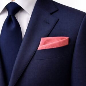 Lenço de Bolso Cor Salmão Paisley Elegância Sofisticada e Distinta Ms Stilos