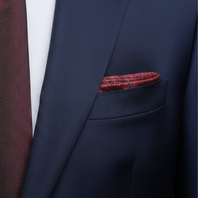 Lenço de Bolso Paisley Vermelho Elegância Clássica e Marcante Ms Stilos