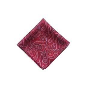Lenço de Bolso Paisley Vermelho Elegância Clássica e Marcante Ms Stilos