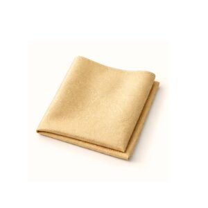 Lenço de Bolso Dourado Claro com Padrão Clássico Luxo Discreto Ms Stilos