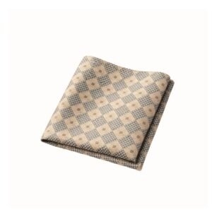 Lenço de Bolso Xadrez Bege e Cinza Sofisticação Discreta Ms Stilos