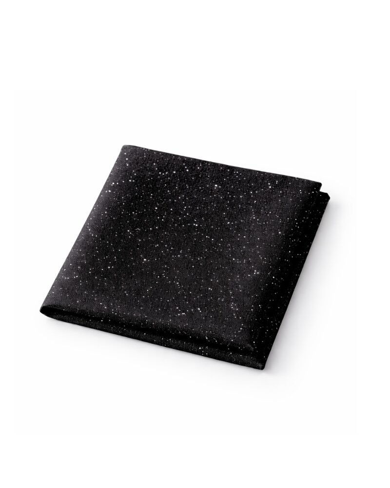 Lenço de bolso Preto, fios de Prata