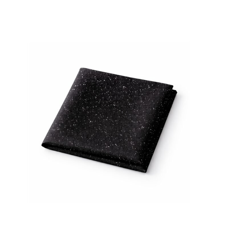 Lenço de bolso Preto, fios de Prata