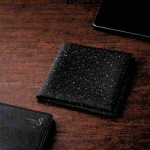 Lenço de bolso Preto, fios de Prata