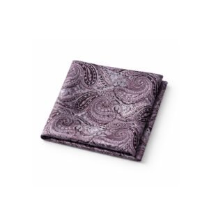 Lenço de Bolso Paisley Vinho e Prata Elegância Sofisticada Ms Stilos
