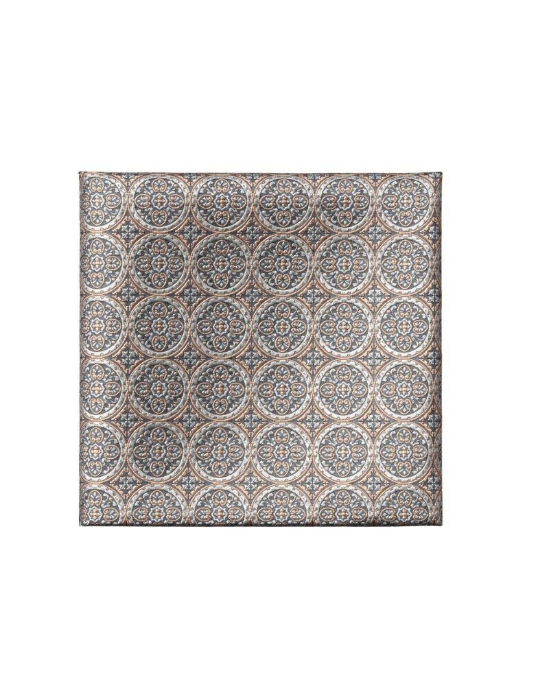 Lenço de Bolso Arabesco Marrom e Bege Sofisticação Clássica e Discreta Ms Stilos
