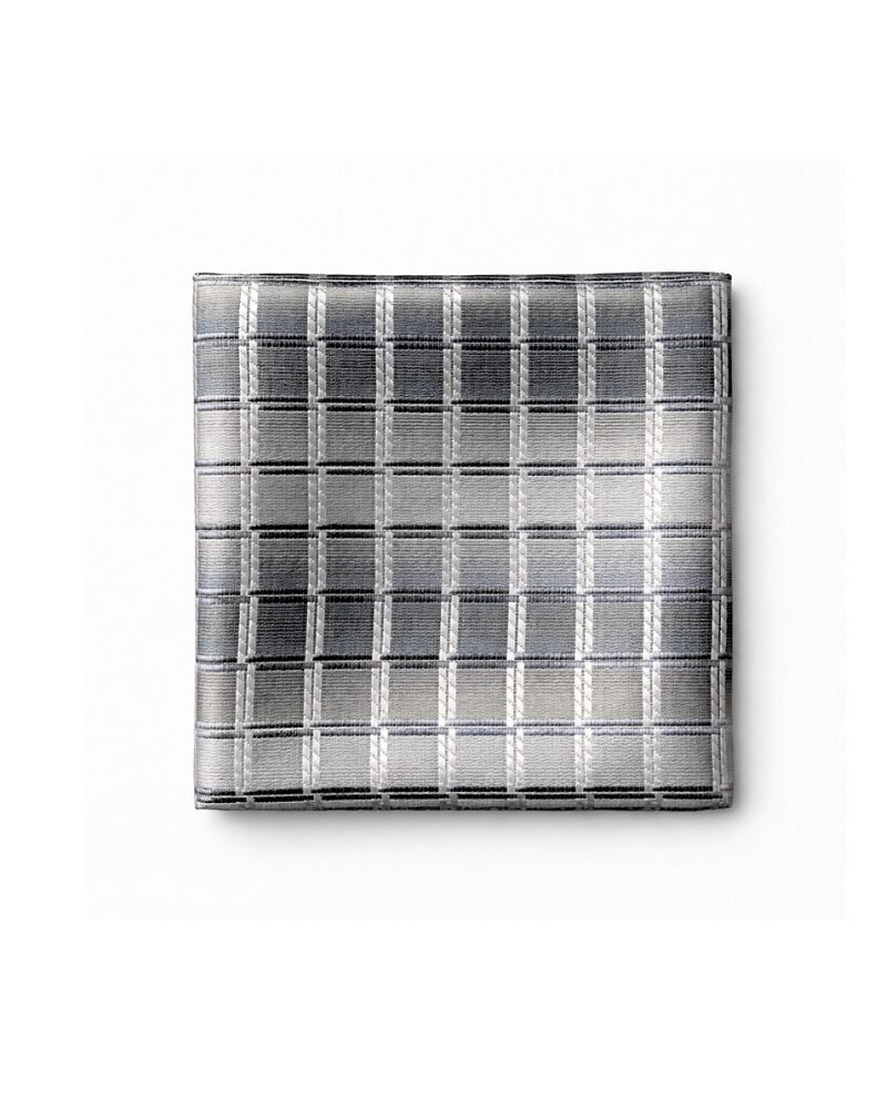 Lenço de Bolso Cinza Quadriculado Sofisticação Clássica e elegante para Paletó Masculino MS Stilos