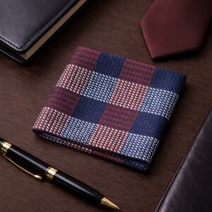 Lenço de Bolso Xadrez Azul, Vermelho e Branco Elegância Clássica Ms stilos