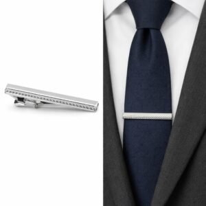 Prendedor de Gravata Prata Minimalista Elegância Clássica Premium