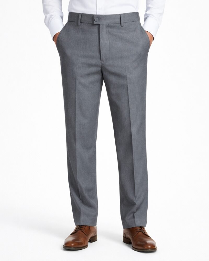 Calça de Alfaiataria Super Viscose Cinza Caimento Premium